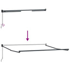 Toldo Retráctil Manual Rojo 350 x 250 cm Poliéster y Aluminio