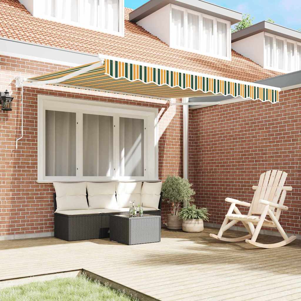 Toldo Retráctil Multicolor 350 x 250 cm Poliéster y Aluminio