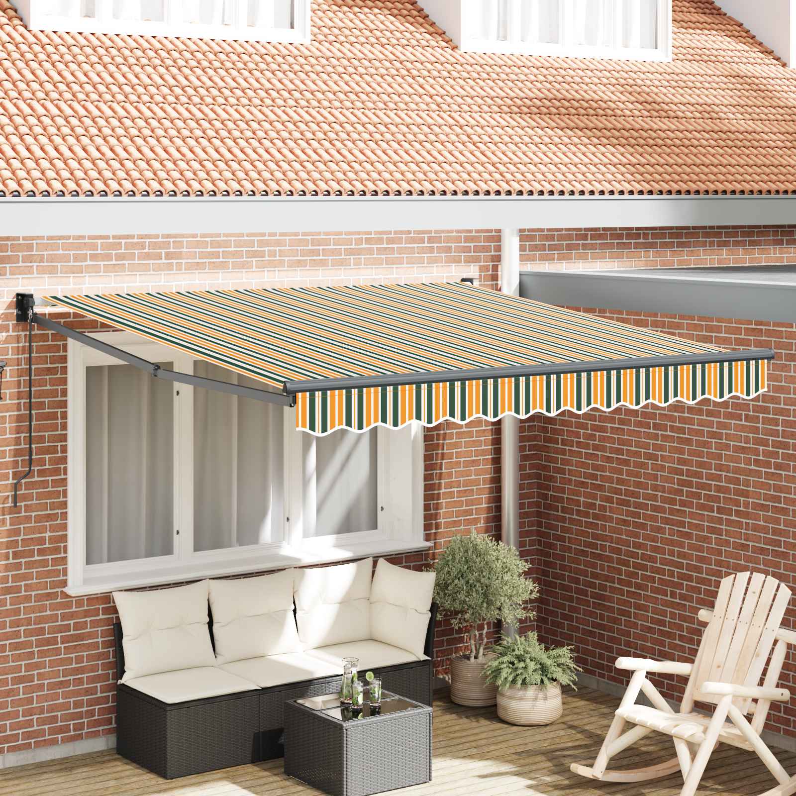 Toldo Retrátil Azul e 400 x 200 cm Poliéster e Alumínio
