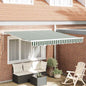 Toldo Retrátil Verde e 350 x 250 cm Poliéster e Alumínio