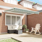Toldo Retráctil Verde y 350 x 250 cm Poliéster y Aluminio