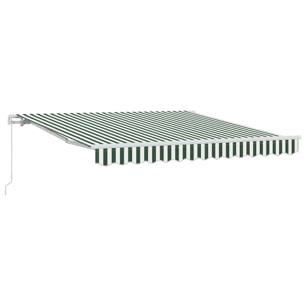 Toldo Retráctil Verde y 350 x 250 cm Poliéster y Aluminio