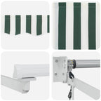 Toldo Retráctil Verde y 350 x 250 cm Poliéster y Aluminio