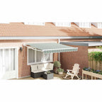 Toldo Retráctil Verde y 350 x 250 cm Poliéster y Aluminio