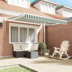 Toldo Retráctil Verde y 350 x 250 cm Poliéster y Aluminio