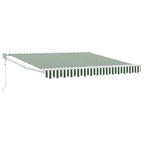 Toldo Retráctil Verde y 350 x 250 cm Poliéster y Aluminio