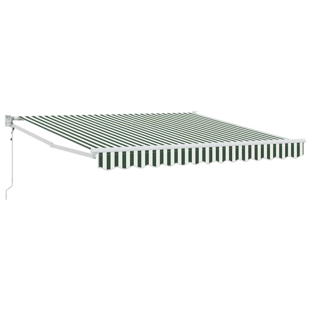 Toldo Retráctil Verde y 350 x 250 cm Poliéster y Aluminio