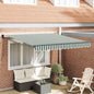 Toldo Retrátil Verde e 350 x 250 cm Poliéster e Alumínio