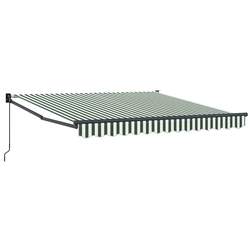 Toldo Retráctil Verde y 350 x 250 cm Poliéster y Aluminio