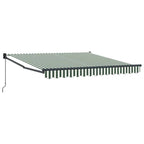 Toldo Retráctil Verde y 350 x 250 cm Poliéster y Aluminio