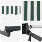 Toldo Retráctil Verde y 350 x 250 cm Poliéster y Aluminio