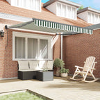 Toldo Retráctil Verde y 350 x 250 cm Poliéster y Aluminio