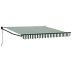 Toldo Retráctil Verde y 350 x 250 cm Poliéster y Aluminio