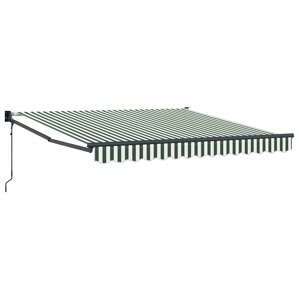 Toldo Retráctil Verde y 350 x 250 cm Poliéster y Aluminio