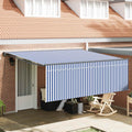 Toldo Retráctil Manual Azul y 400 x 300 cm Poliéster y Aluminio