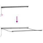 Toldo Retráctil Manual Azul y 400 x 300 cm Poliéster y Aluminio