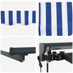 Toldo Retráctil Azul y 400 x 300 cm Poliéster y Aluminio