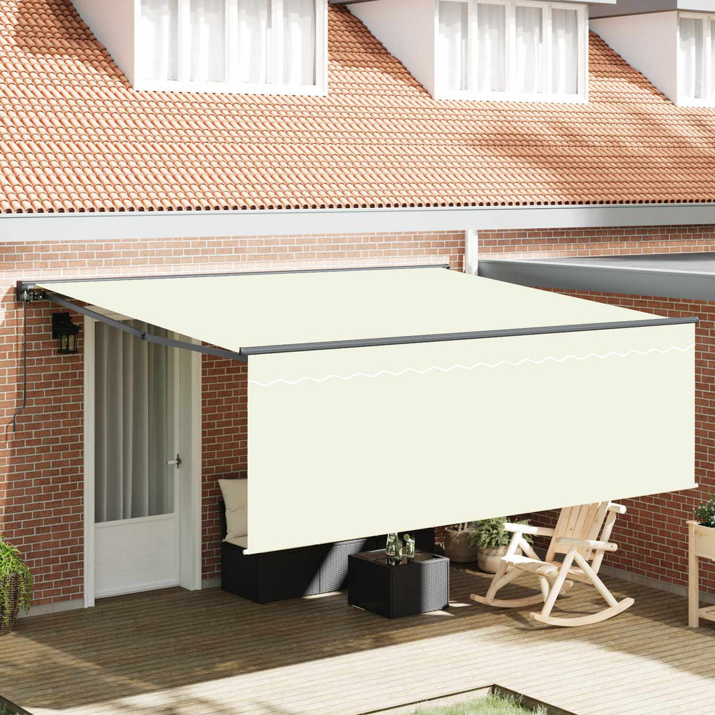 Toldo Retráctil Manual Crema 400 x 300 cm Poliéster y Aluminio