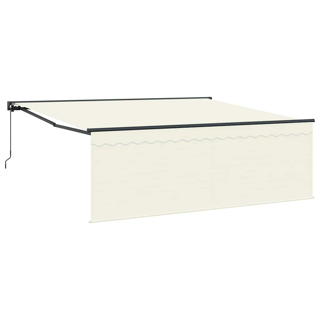 Toldo Retráctil Manual Crema 400 x 300 cm Poliéster y Aluminio