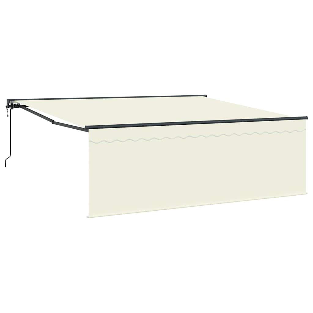 Toldo Retráctil Crema 400 x 300 cm Poliéster y Aluminio