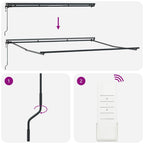 Toldo Retráctil Crema 400 x 300 cm Poliéster y Aluminio
