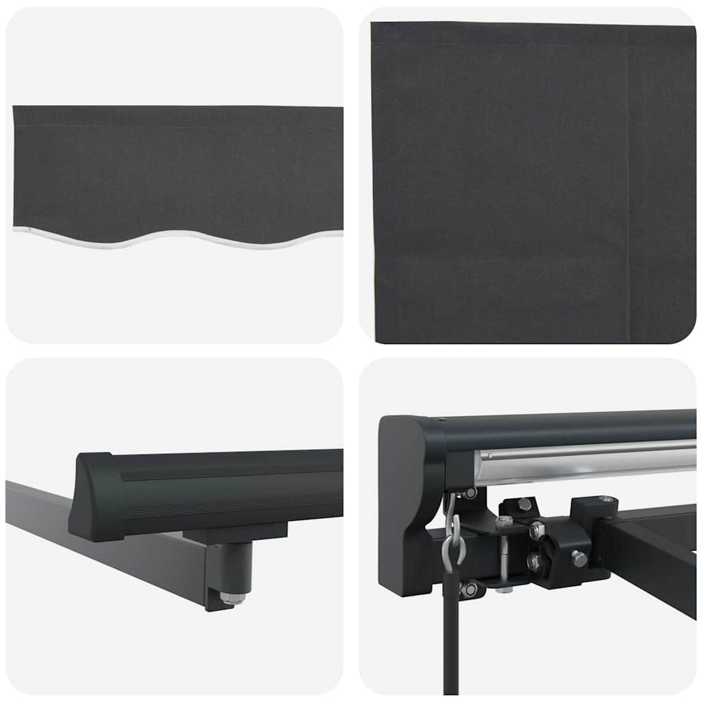 Toldo Retráctil Antracita 400 x 300 cm Poliéster y Aluminio
