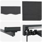 Toldo Retráctil Antracita 400 x 300 cm Poliéster y Aluminio