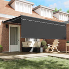 Toldo Retráctil Antracita 400 x 300 cm Poliéster y Aluminio