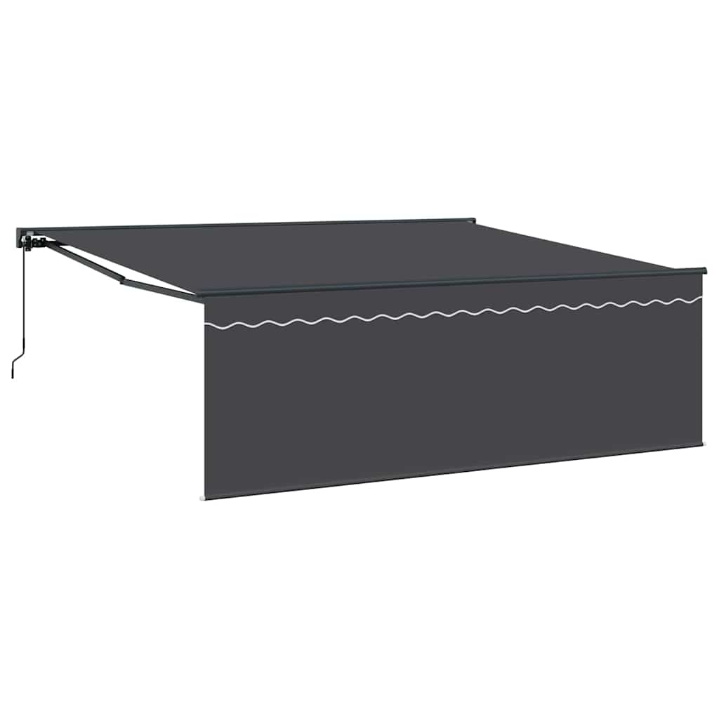 Toldo Retráctil Antracita 400 x 300 cm Poliéster y Aluminio