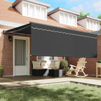 Toldo Retráctil Antracita 400 x 300 cm Poliéster y Aluminio