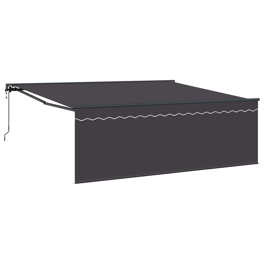 Toldo Retráctil Antracita 400 x 300 cm Poliéster y Aluminio