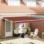 Toldo Retráctil Manual 400 x 300 cm Poliéster y Aluminio