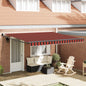 Toldo Retrátil Manual Laranja e Castanho 400 x 300 cm