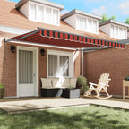 Toldo Retráctil Manual Naranja y Marrón 400 x 300 cm