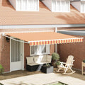 Toldo Retráctil Manual Amarillo y Naranja 400 x 300 cm