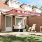 Toldo Retráctil Manual Rojo y 400 x 300 cm Poliéster y Aluminio