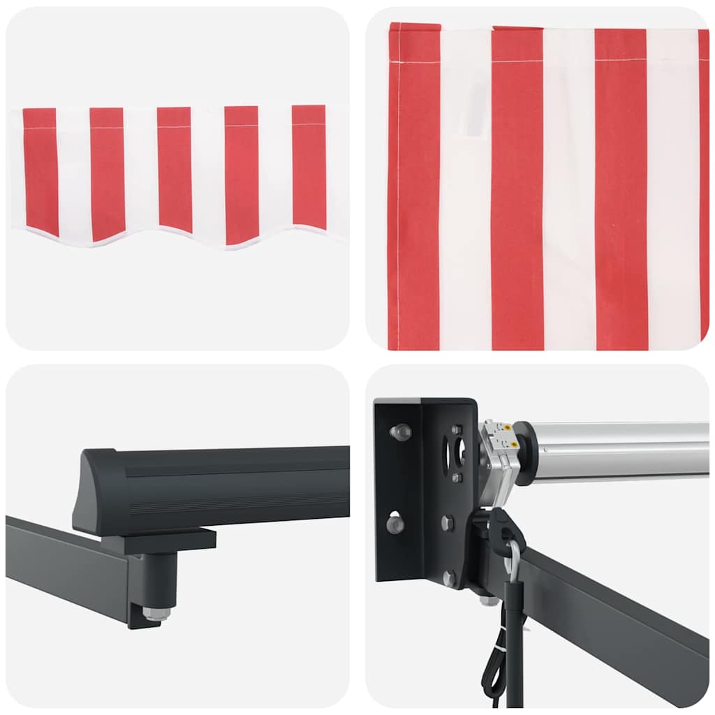 Toldo Retráctil Rojo y 400 x 300 cm Poliéster y Aluminio