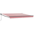 Toldo Retráctil Rojo y 400 x 300 cm Poliéster y Aluminio