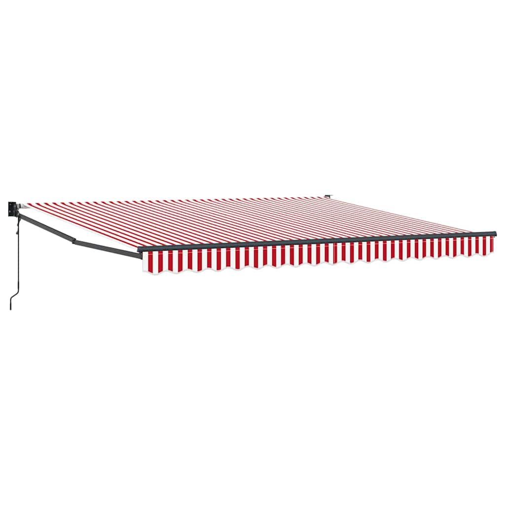 Toldo Retráctil Rojo y 400 x 300 cm Poliéster y Aluminio