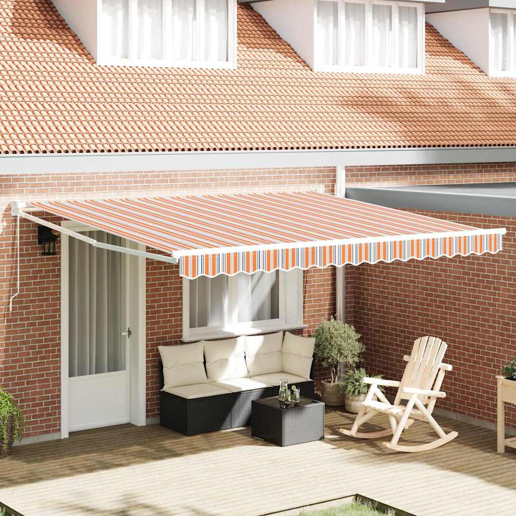 Toldo Retrátil Manual Vermelho e 350 x 250 cm Poliéster e Alumínio