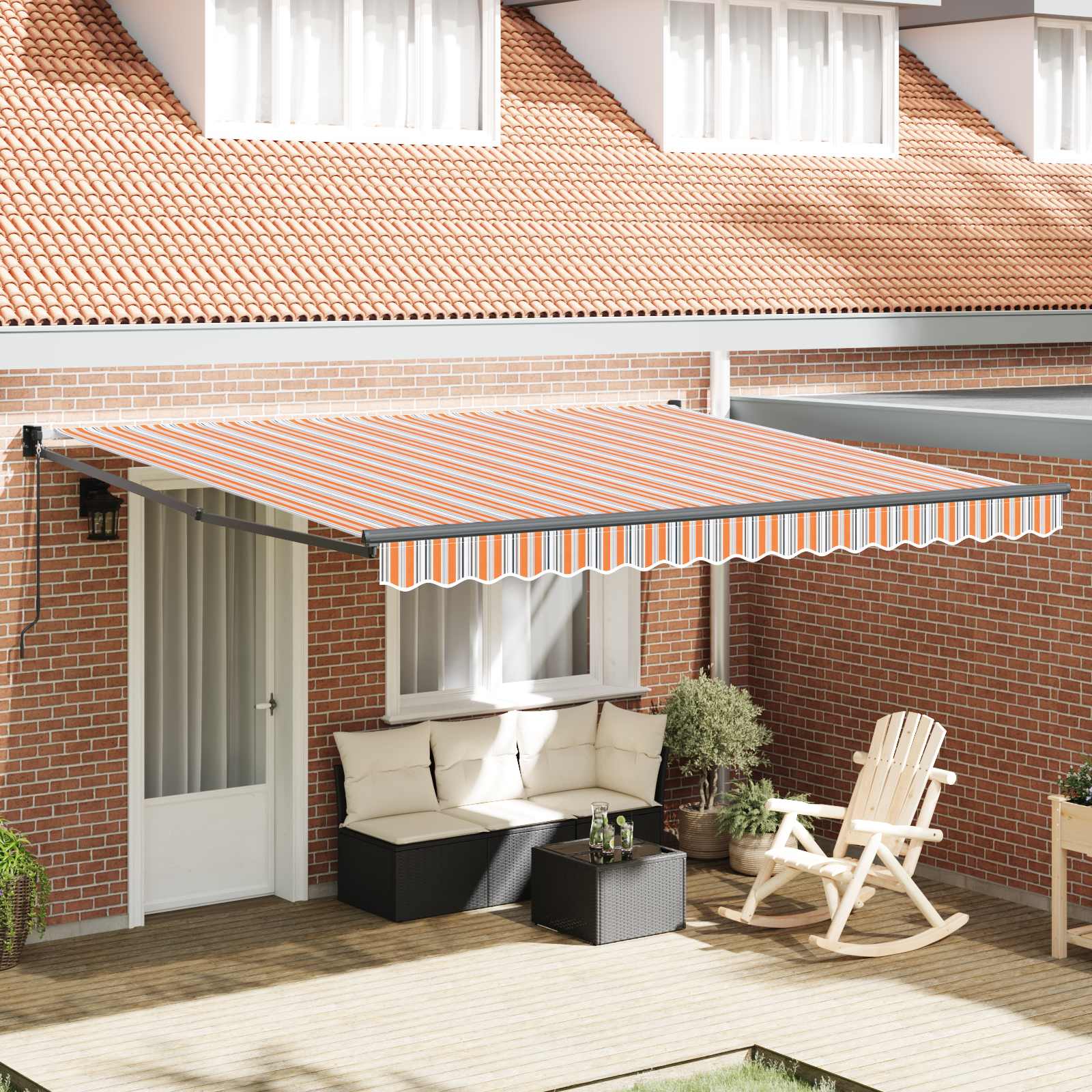 Toldo retrátil Amarelo 300 x 250 cm 100% Poliéster e Alumínio
