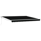 Toldo Retráctil Negro 400 x 300 cm Poliéster y Aluminio