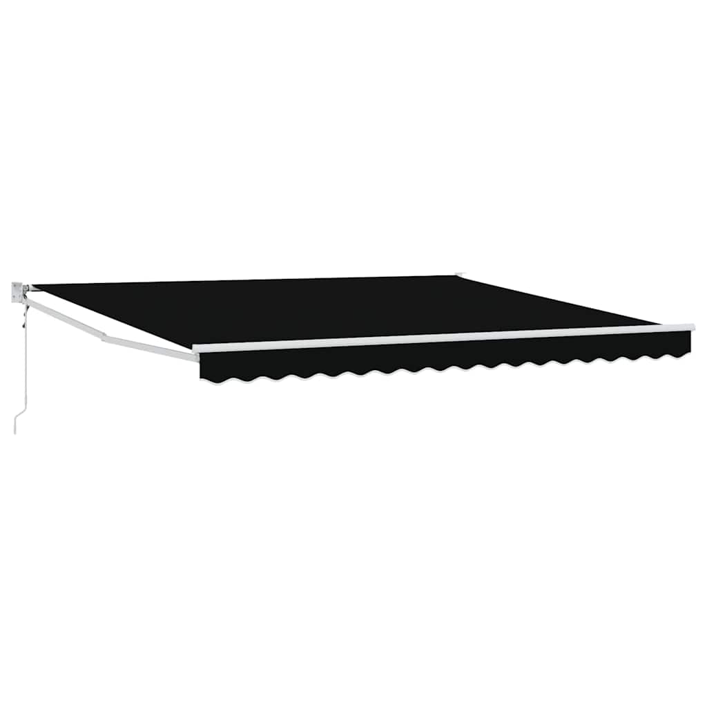Toldo Retráctil Negro 400 x 300 cm Poliéster y Aluminio