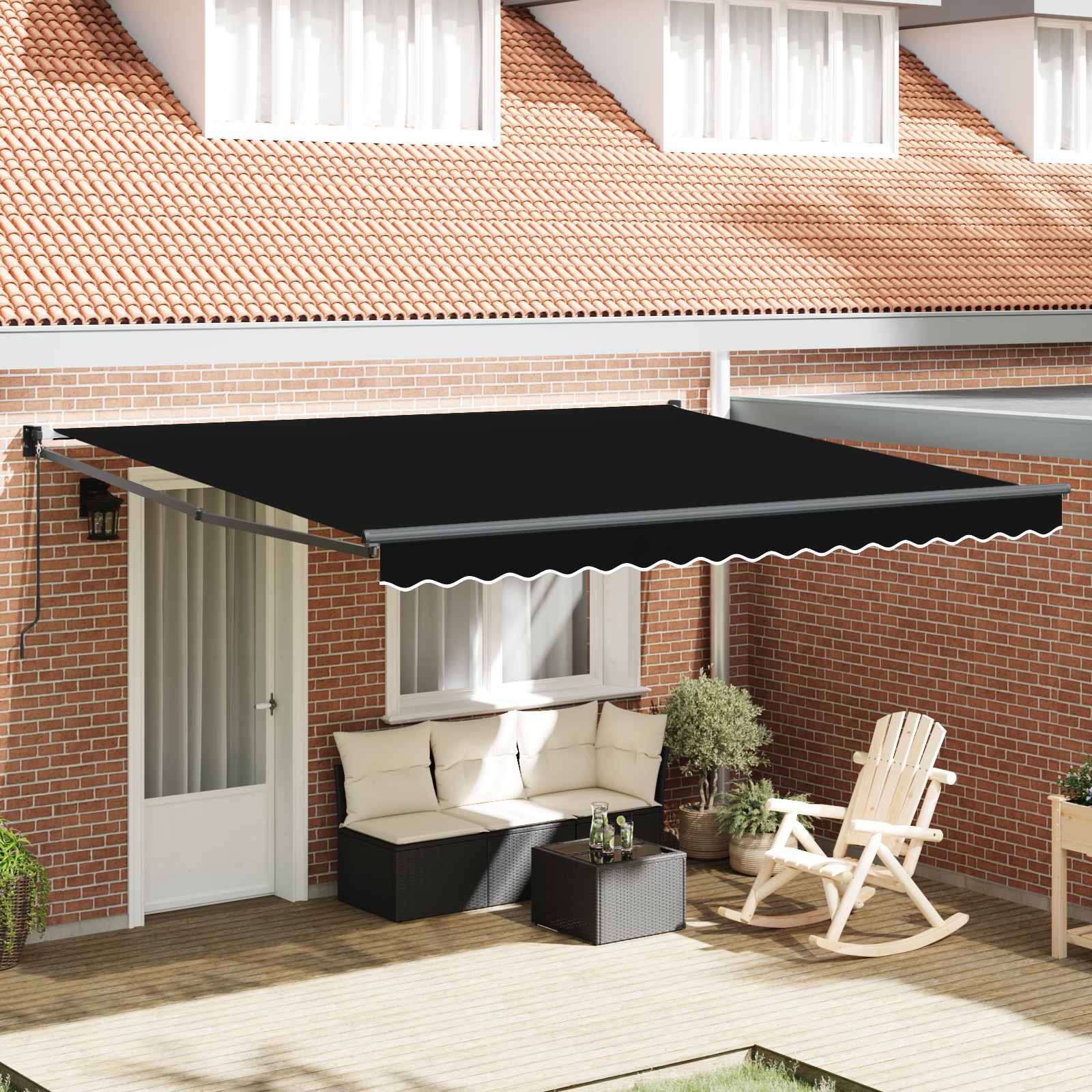 Toldo Laranja e Castanho 350 x 250 x 165 cm Poliéster