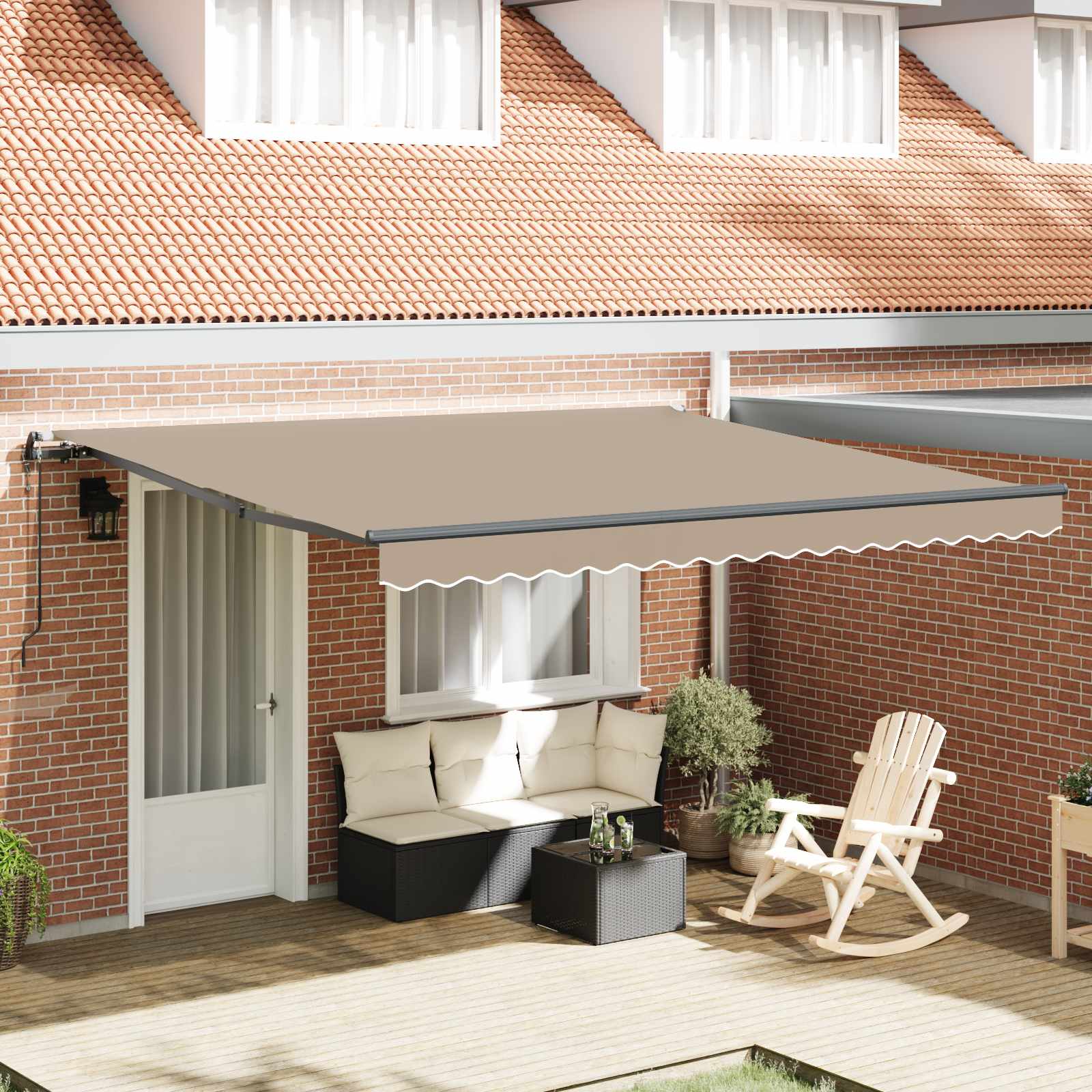 Toldo Retrátil 300 x 250 cm Tecido e Alumínio