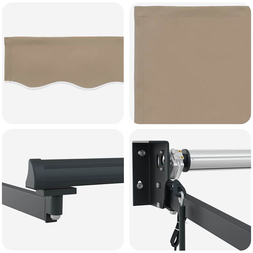 Toldo Retráctil Beige 400 x 300 cm Poliéster y Aluminio
