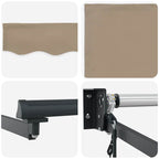 Toldo Retráctil Beige 400 x 300 cm Poliéster y Aluminio
