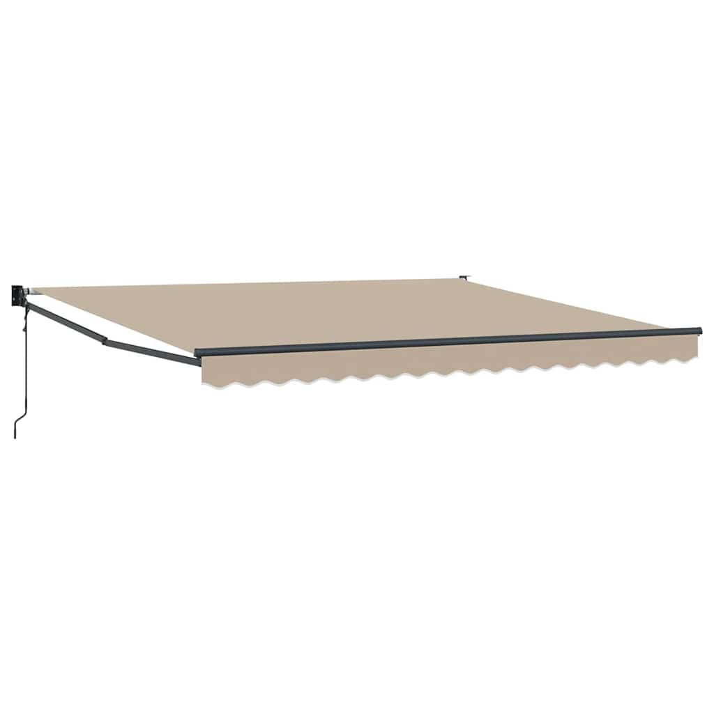 Toldo Retráctil Beige 400 x 300 cm Poliéster y Aluminio