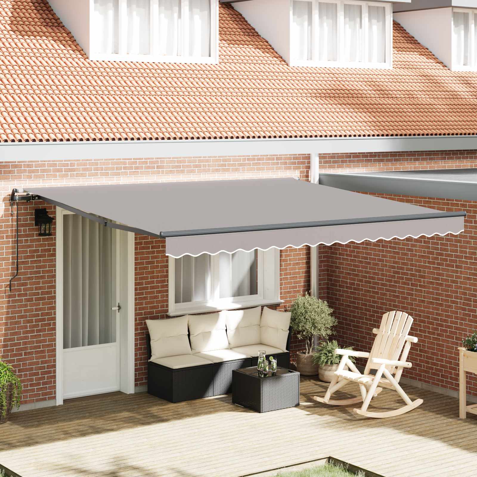 Toldo Retrátil 300 x 250 cm Tecido e Alumínio