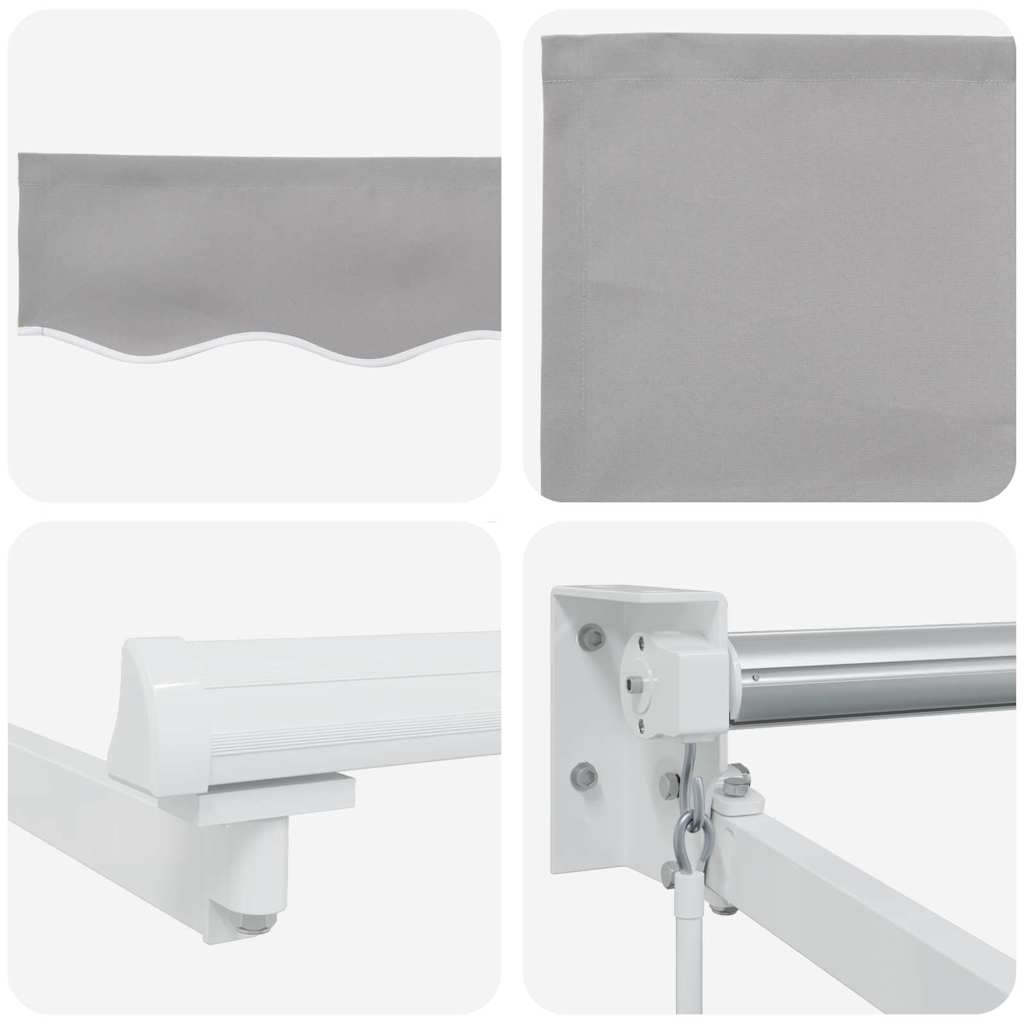 Toldo Retráctil Gris Claro 400 x 300 cm Poliéster y Aluminio